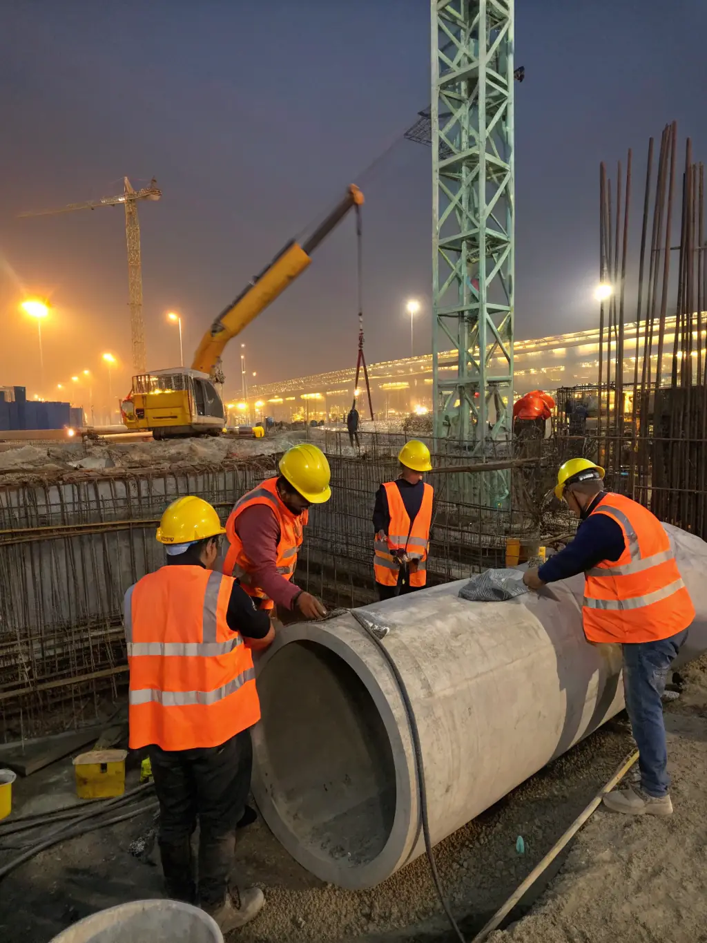 An image of Azarakhsh Novin Mehregan Javid's team working on-site, showcasing their professionalism and commitment to quality in water pipeline contracting.