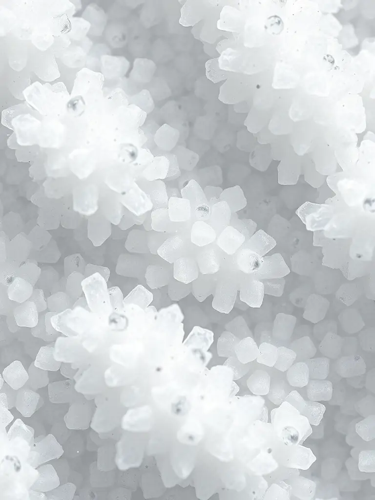 A microscopic view of polyethylene granules showing uniform dispersion of additives, highlighting the quality and consistency achieved through advanced integration techniques.