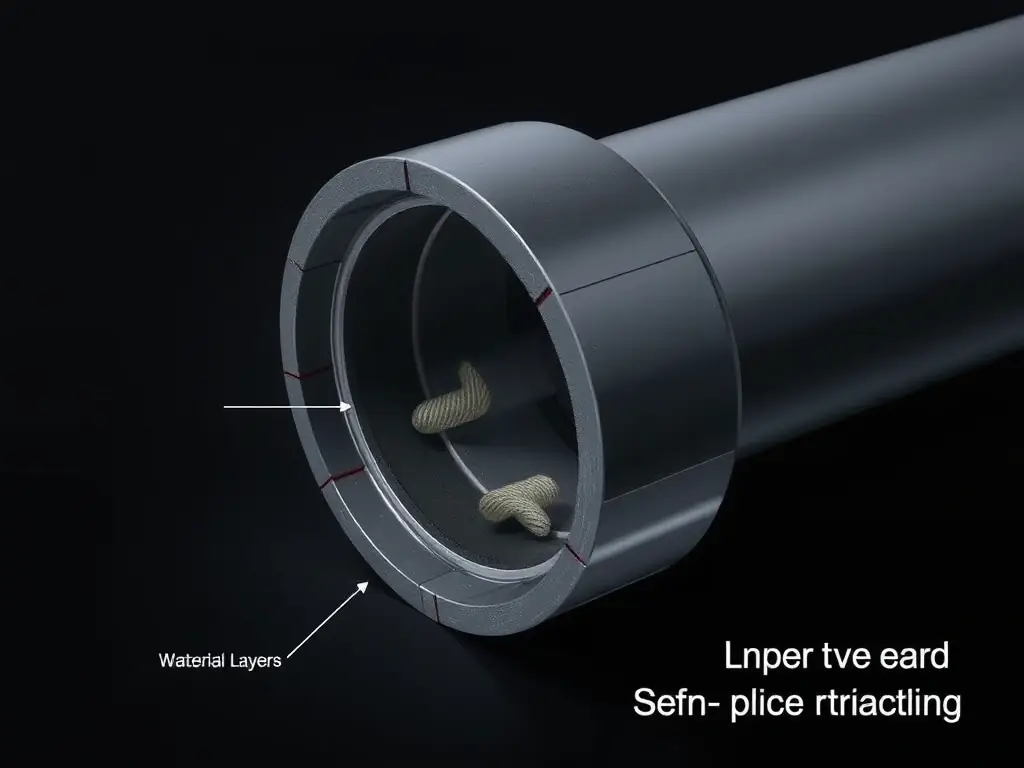 A cross-sectional view of a polyethylene fitting, highlighting the material composition and thickness, with a focus on the fitting's structural integrity.