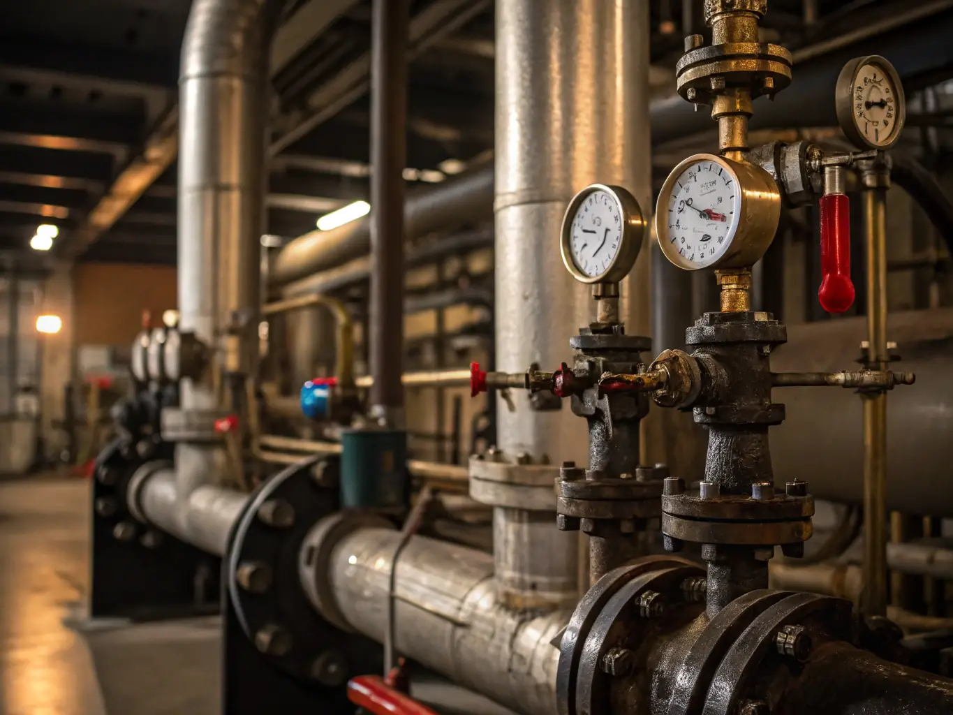 A photograph illustrating the installation flexibility of steel pipes and fittings in a complex water distribution network, showcasing their adaptability to various terrains and project requirements. The image should convey a sense of precision and reliability.