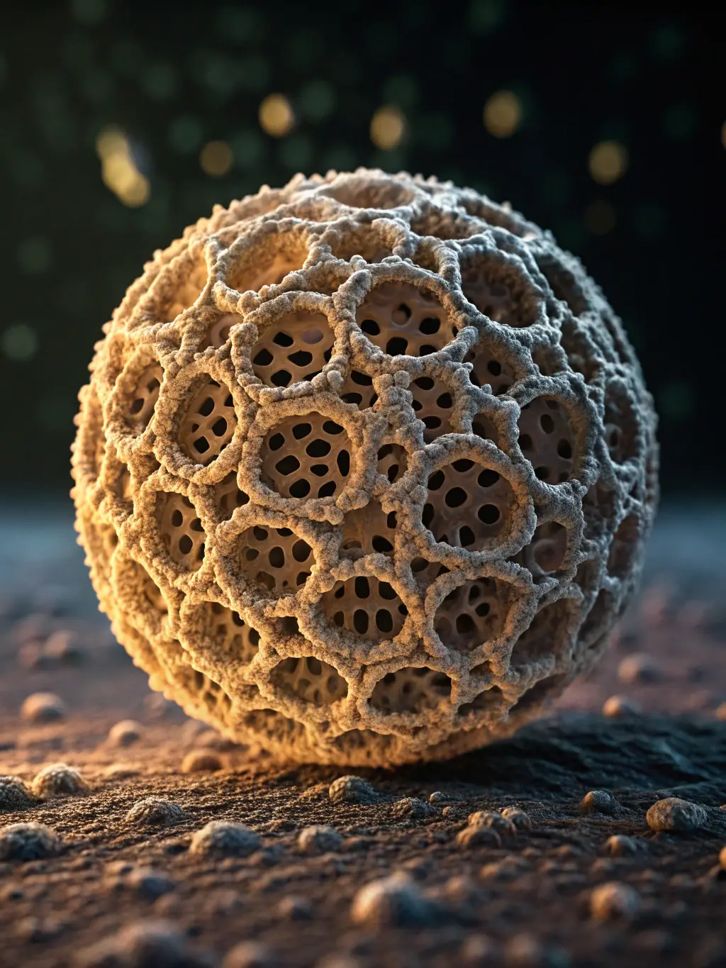 A high-resolution image of a catalyst particle under a microscope, highlighting its structure and composition, with a focus on its role in controlling the polymerization reaction.