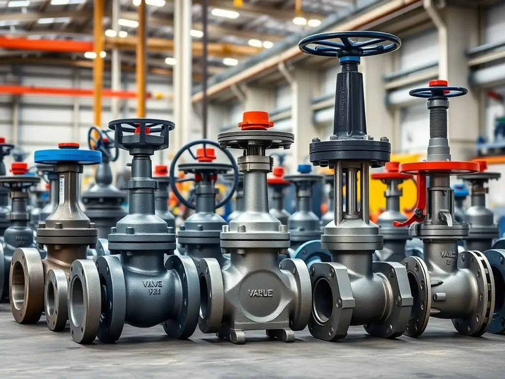 A photograph of a series of steel valves and fittings used in a wastewater treatment plant, highlighting their corrosion resistance and ability to handle harsh chemicals.
