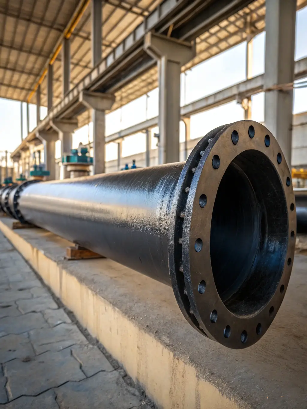 A photograph of a pipe section with an API standard label, emphasizing its suitability for use in oil and gas pipelines.